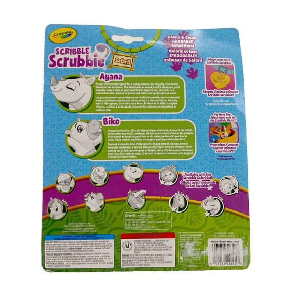 Crayola Scribble Scrubbie Safari Pet Colour and Clean Toys: Ayana & Biko - Picture 2 of 3